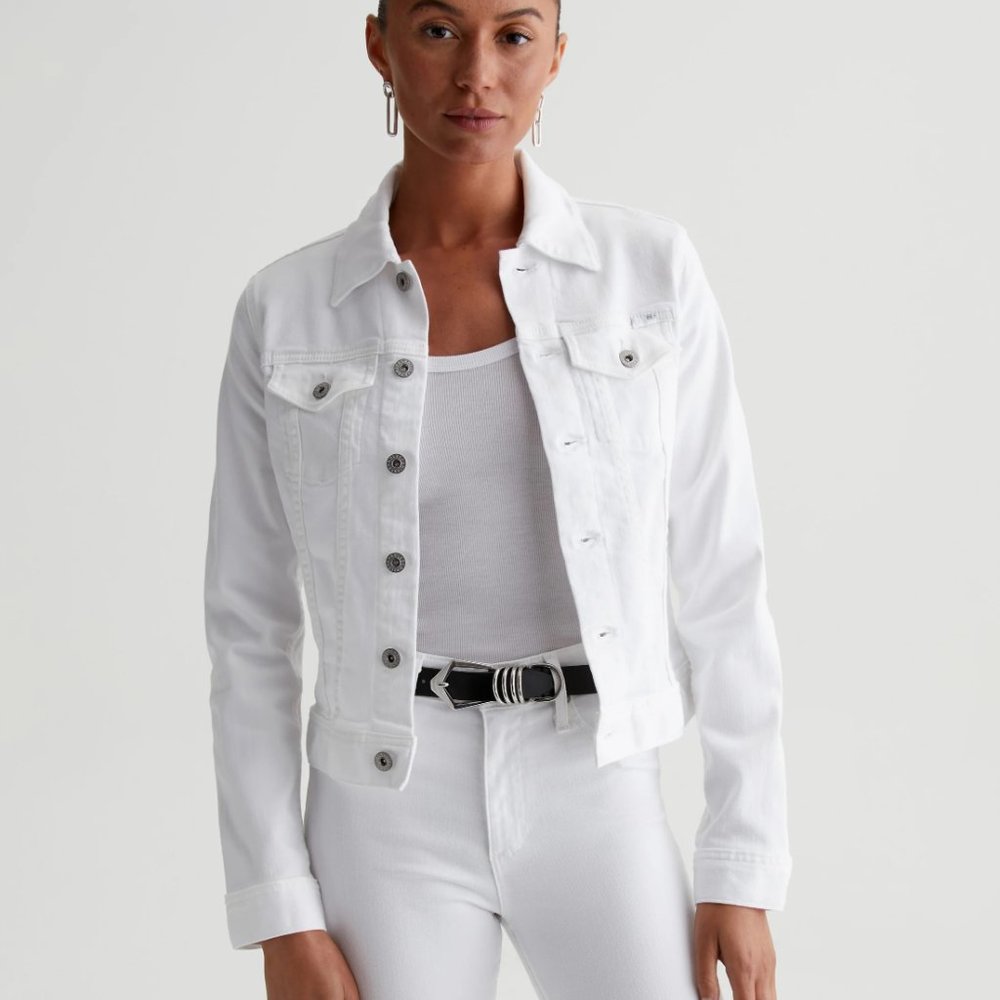 AG Jeans White Robyn Jean Jacket Size S